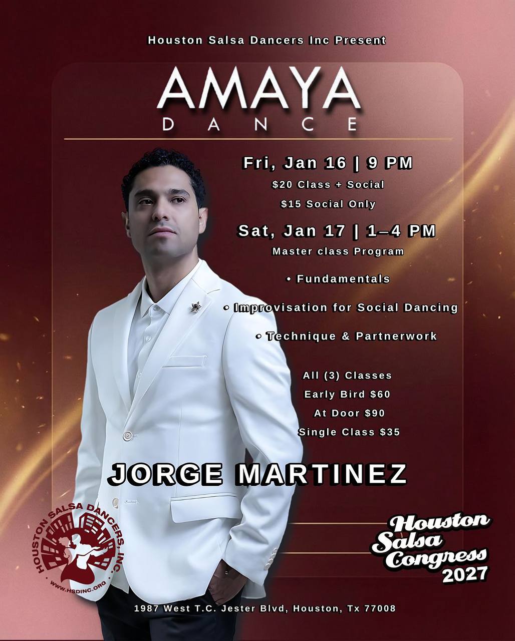 HSD Inc Presents Jorge Martinez at Amaya Dance